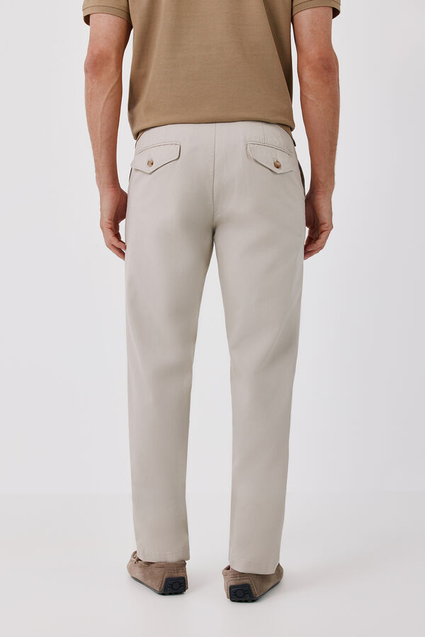 Cortefiel Comfort slim chinos Beige