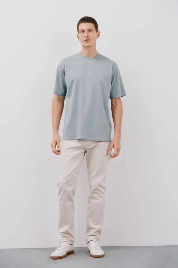 Cortefiel Basic T-shirt Blue