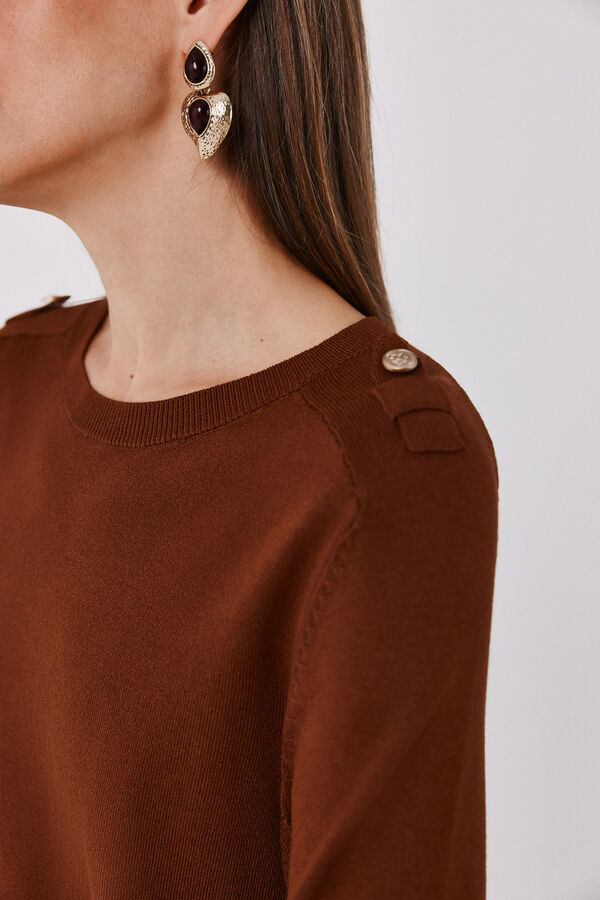 Cortefiel Jersey charreteras hombro Camel