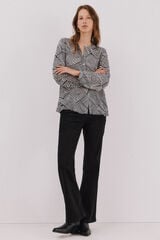 Cortefiel Round neck blouse Printed white