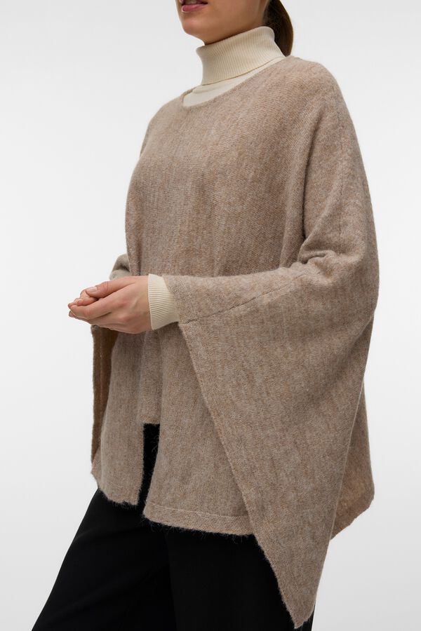 Vero Moda Fine knit poncho Nude