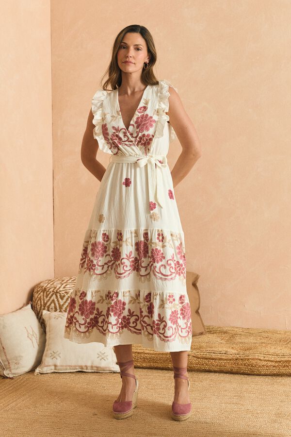 Pol&iacute;n Et Moi Vestido Flor Ail&eacute;n Estampado blanco