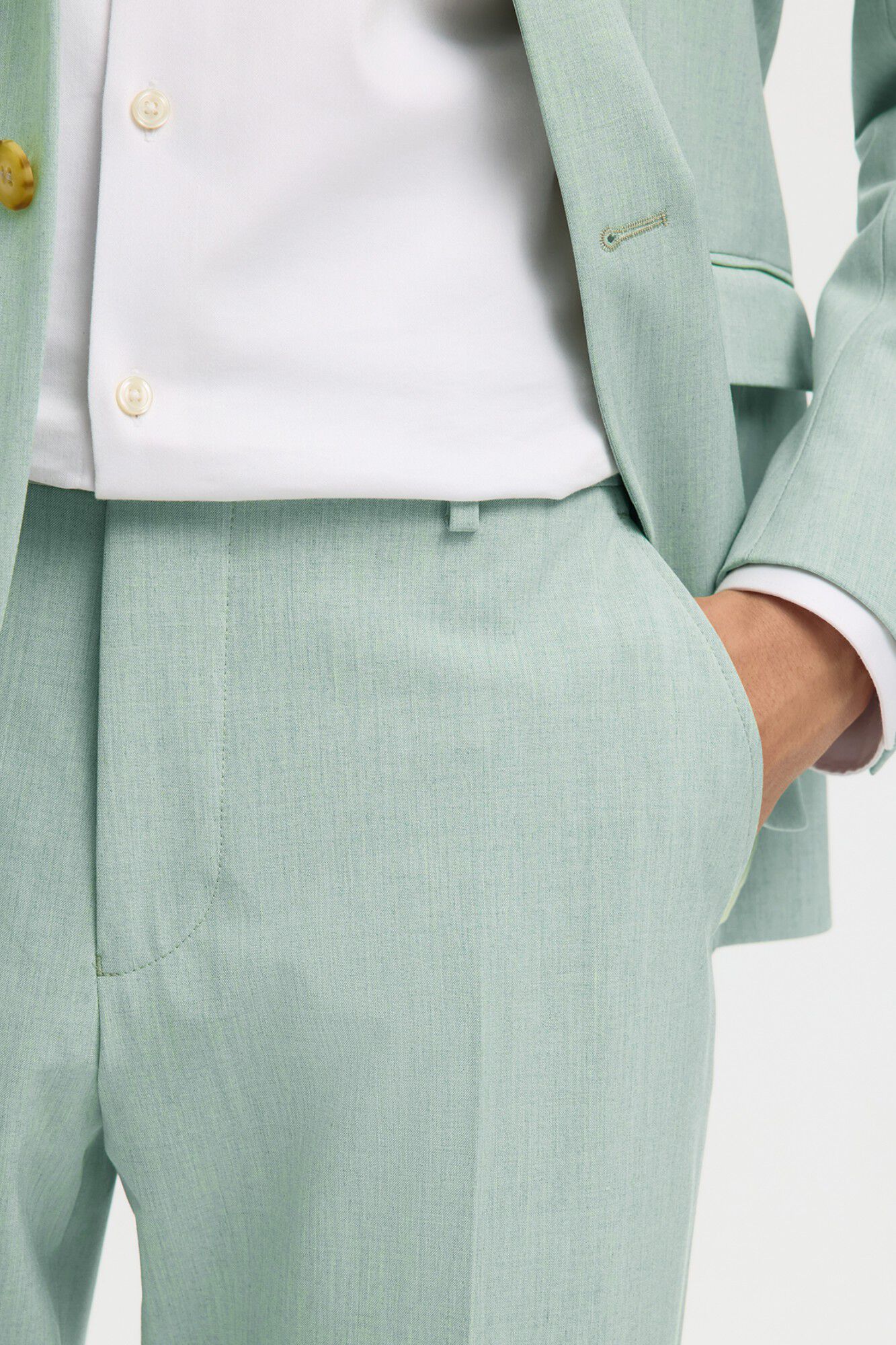 Selected Cal&ccedil;a de alfaiataria Slim Fit