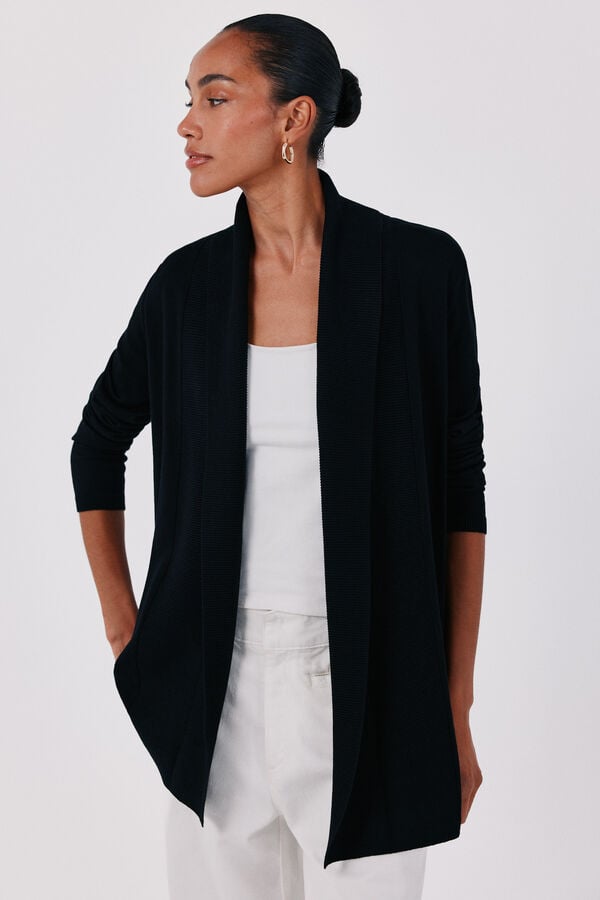 Cortefiel Shawl collar jacket Black