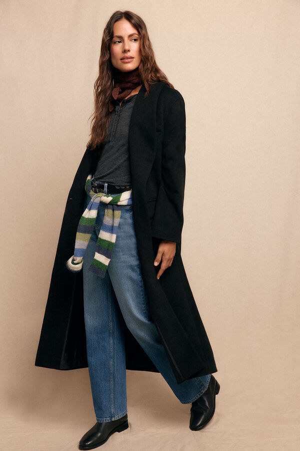 Slowlove Sobretudo longo com gola xale Preto