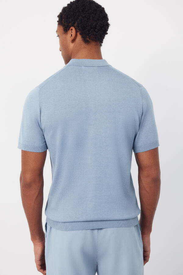 Cortefiel Basic short sleeve polo shirt Blue
