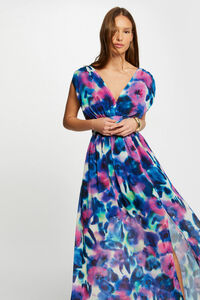 Cortefiel Long straight printed dress Multicolour