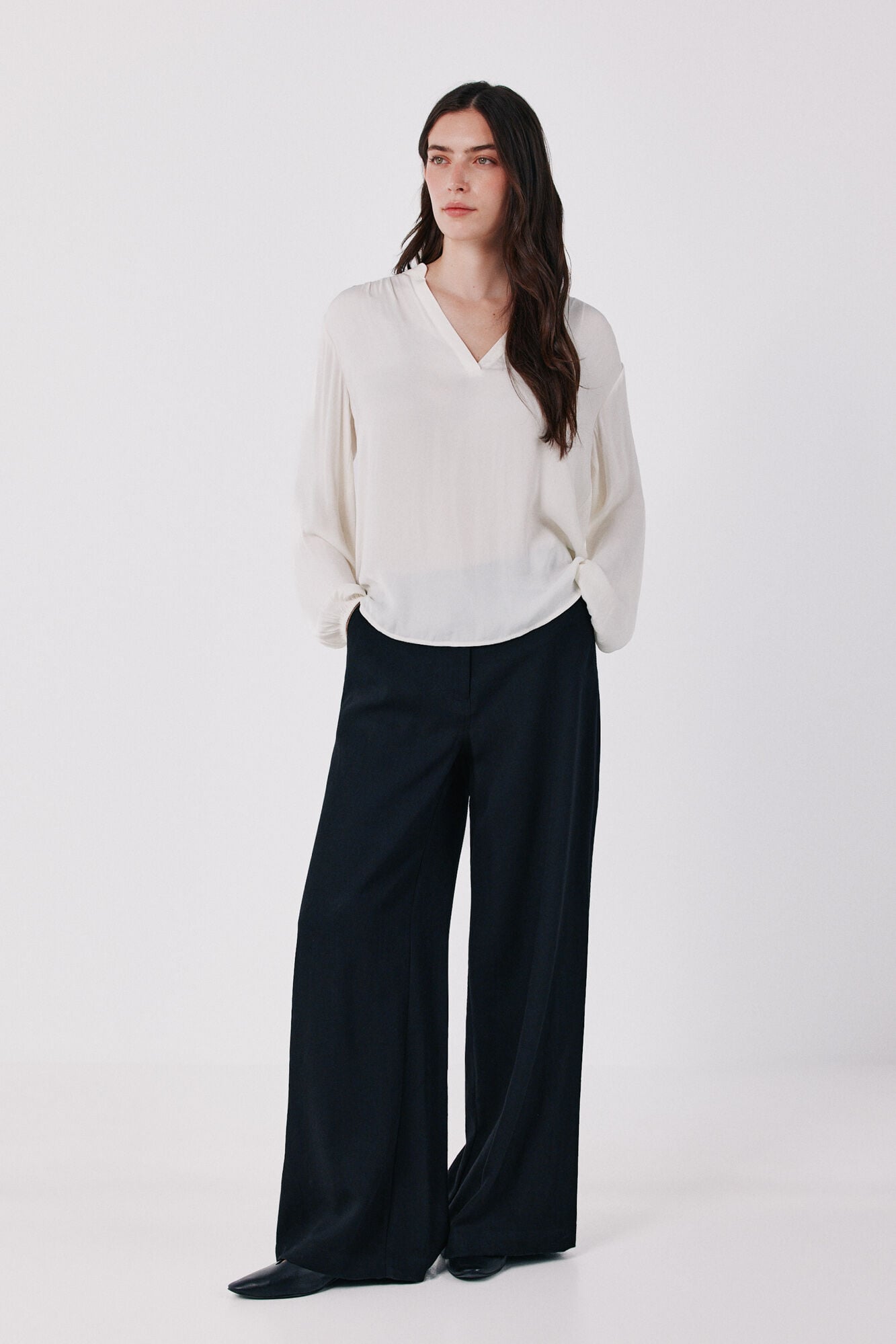 Cortefiel Blusa fluida acetinada