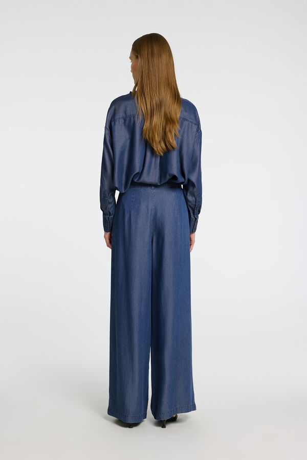 Selected Femme Calças Wide Leg Azul
