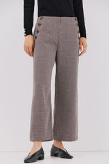 Cortefiel Women's cropped and wide-leg pants Printed red