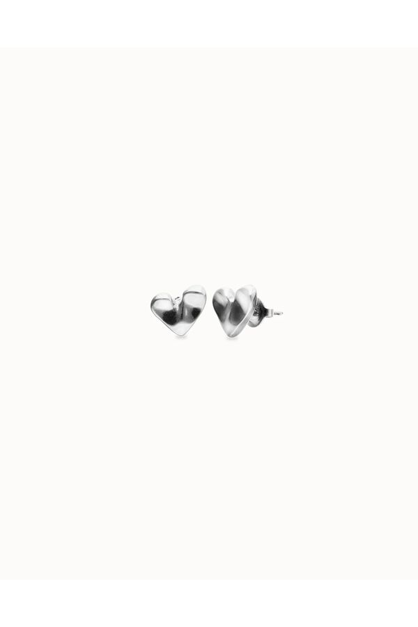 UNOde50 Pendiente coraz&oacute;n ba&ntilde;o de plata Gris