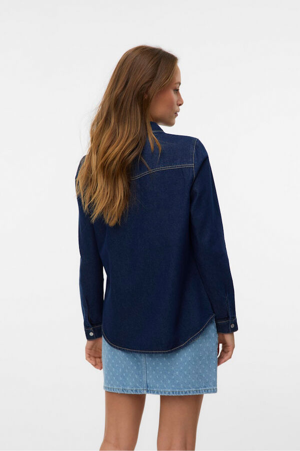 Vero Moda Camisa denim com bolsos no peito Azul