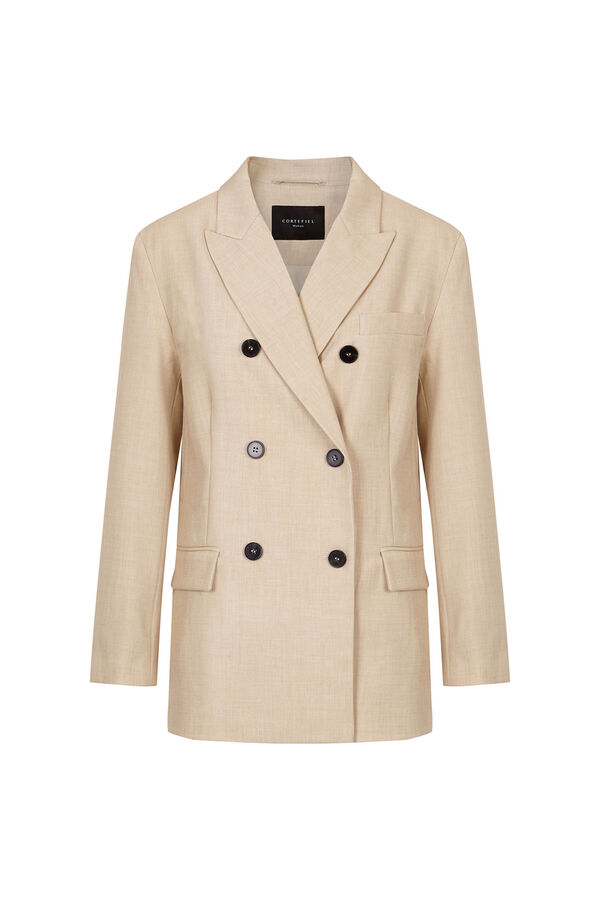 Cortefiel Blazer with large lapels Ivory