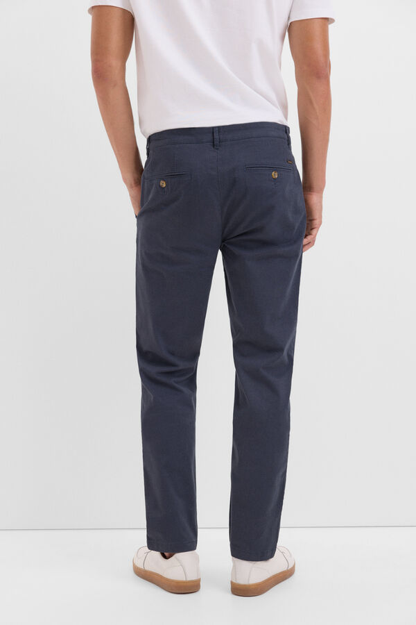 Cortefiel Slim fit printed chinos Navy