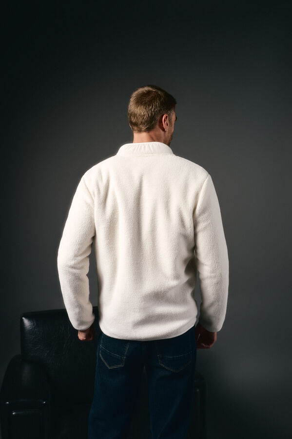 OOTO Cardigan tecido sherpa Ecru