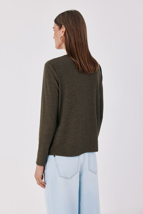Cortefiel Piping tulle cardigan Kaki