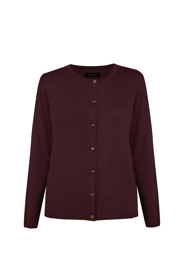 Cortefiel Basic knit jacket Maroon