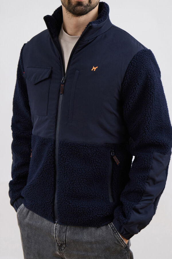 Williot Blusão híbrida de borrego Azul