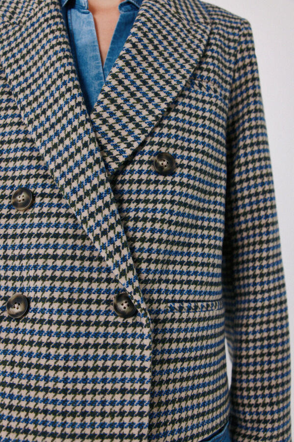 Cortefiel Short blazer Printed blue