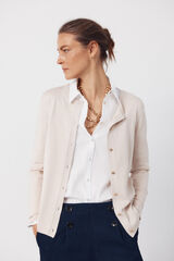 Cortefiel Jersey-knit basic jacket Nude
