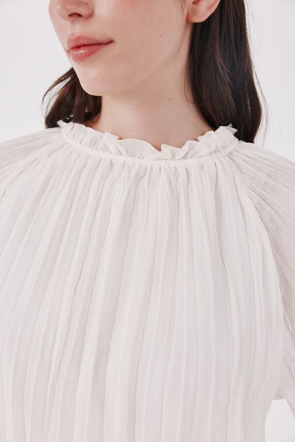 Cortefiel Pleated blouse Ivory