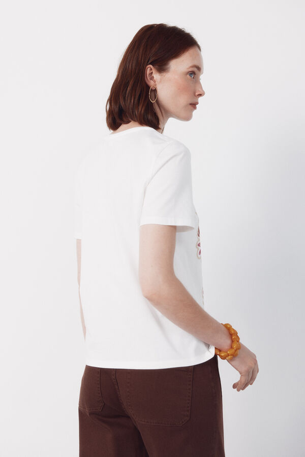 Cortefiel Printed t-shirt Printed white