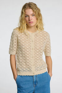 Selected Femme Cardigan de malha de manga manga curta