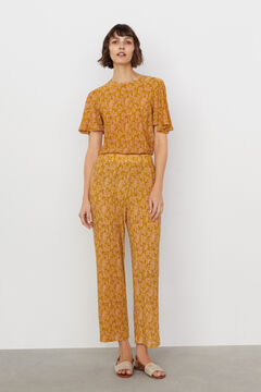 Cortefiel Jersey-knit trousers Yellow