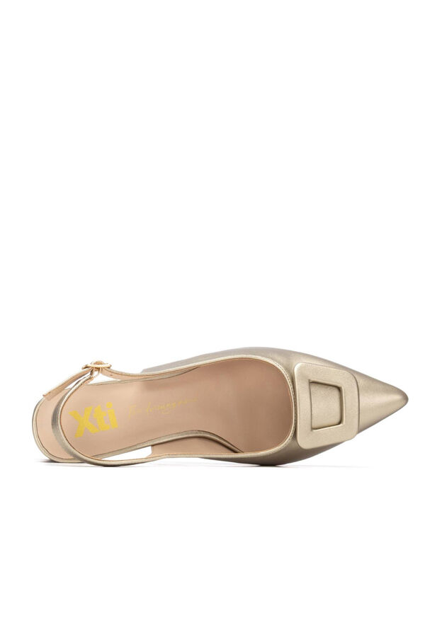 XTI Scarpin com pe&ccedil;a decorativa Dourado