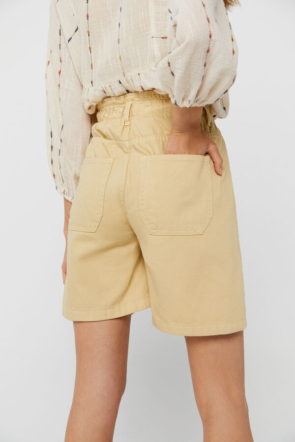 Cortefiel Easy-fit denim shorts Yellow