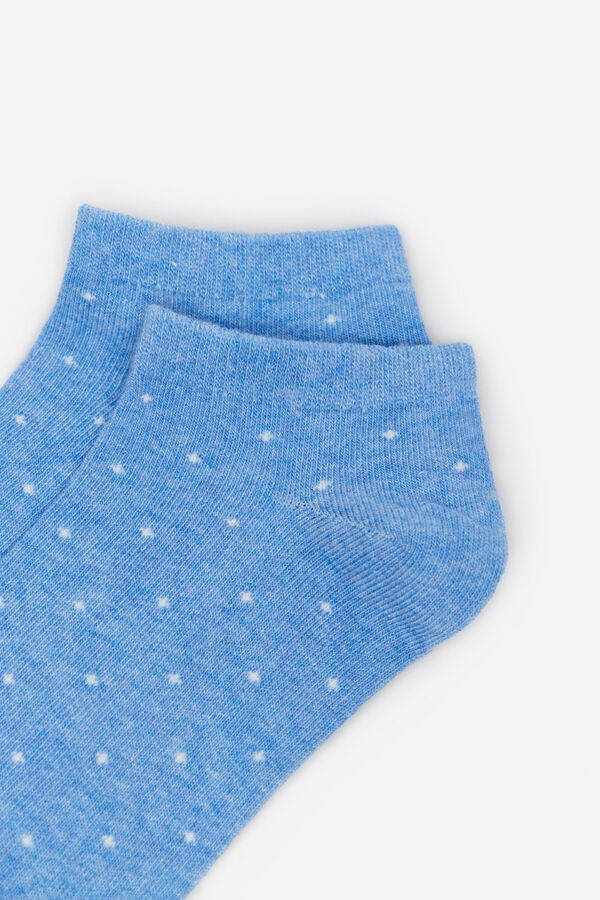 Cortefiel Polka-dot print short socks Blue