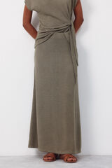 Cortefiel Falda de punto Kaki