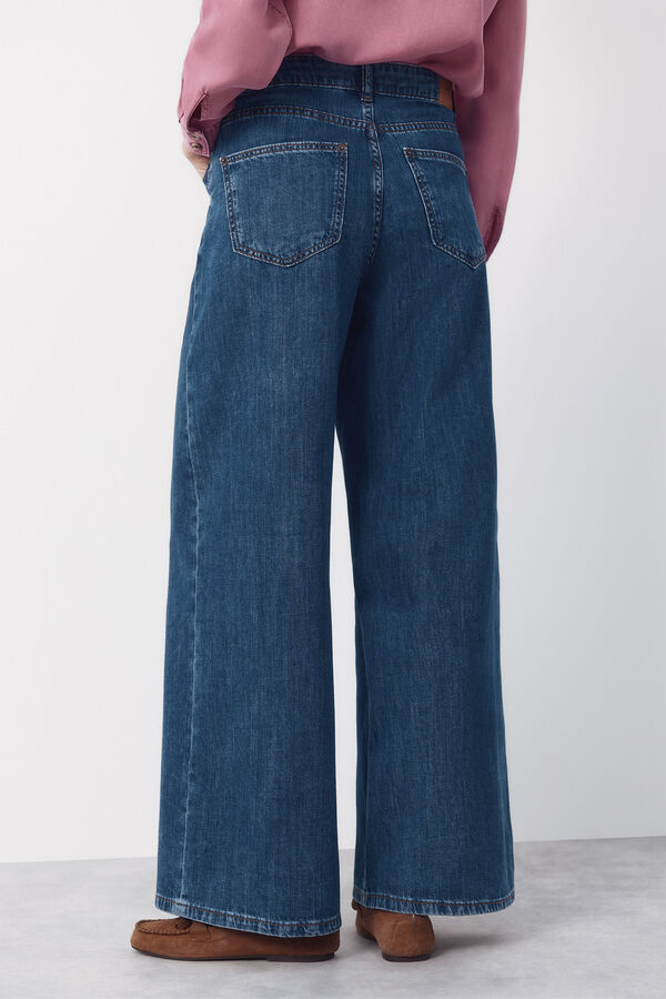 Cortefiel Long palazzo jeans  Blue