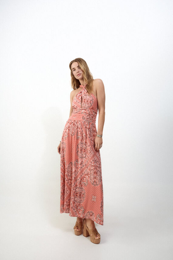 Vestido estampado halter