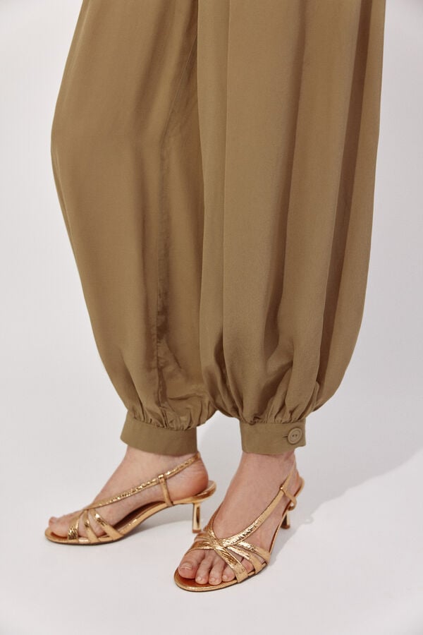 Cortefiel Pantal&oacute;n bombacho Verde