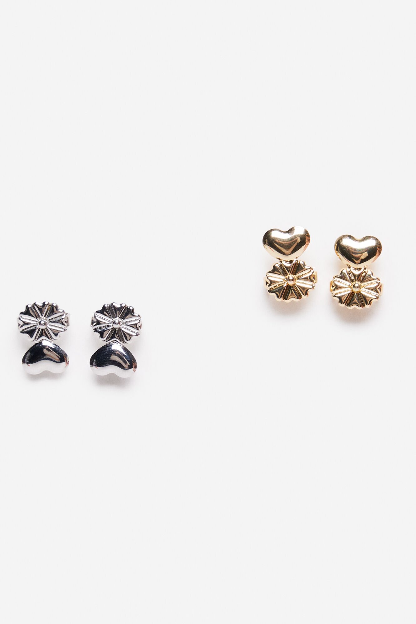 Cortefiel Hammered earrings with resin