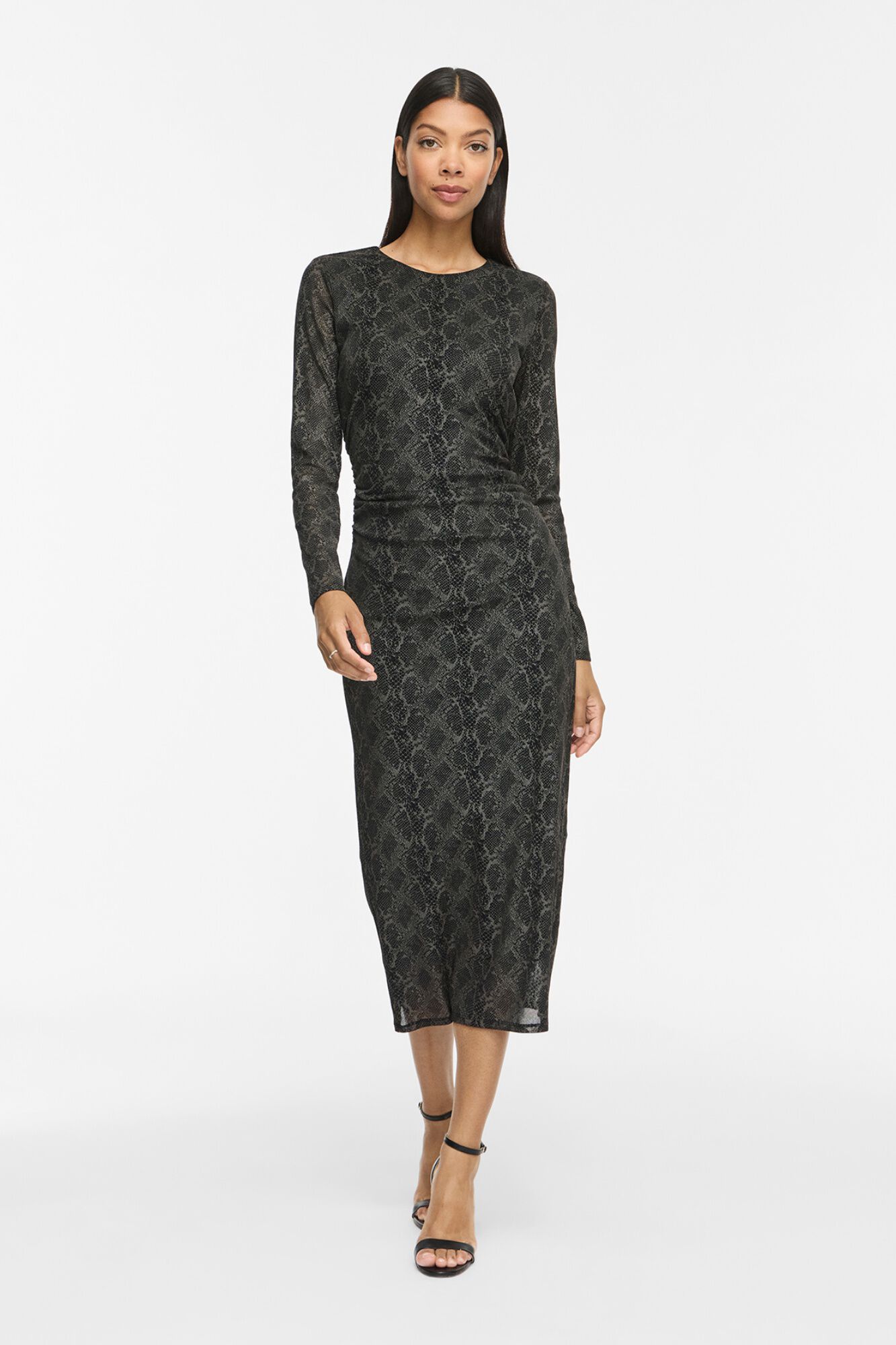 Vila Vestido midi estampado animal