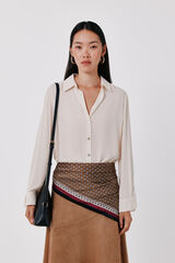 Cortefiel Crepe fluid shirt Ivory