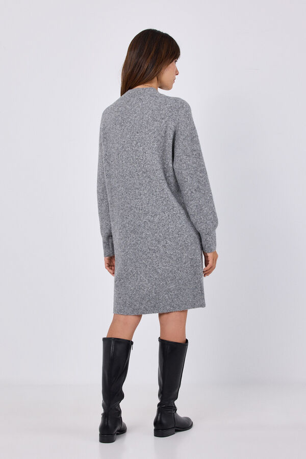 Cortefiel Long knit jumper Grey