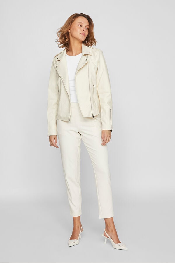 Vila Casaco motard em pele sint&eacute;tica Tostado