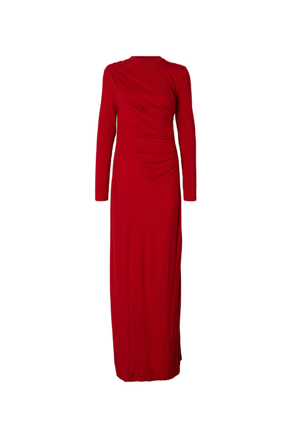 Selected Vestido slim fit assimétrico Vermelho