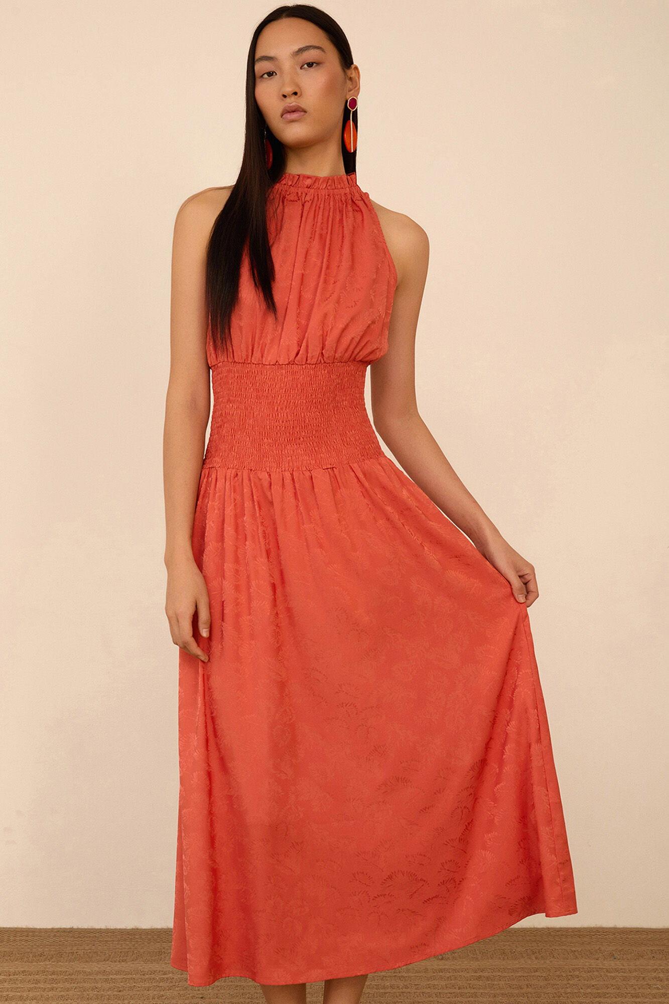 Meisie Vestido comprido em jacquard