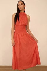 Meisie Vestido comprido em jacquard Laranja