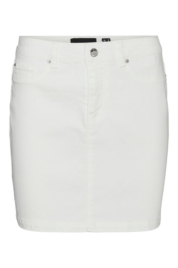Cortefiel Short denim skirt White