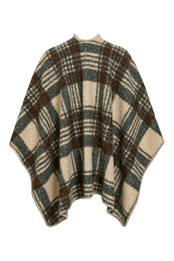 Vila Capa poncho xadrez Cinzento