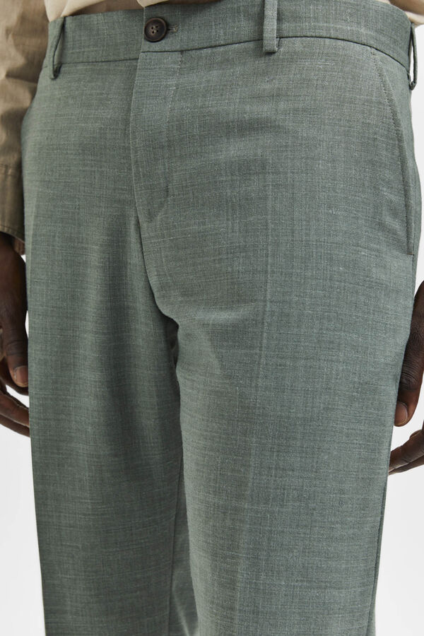 Cortefiel Pantalón de lino slim fit Verde