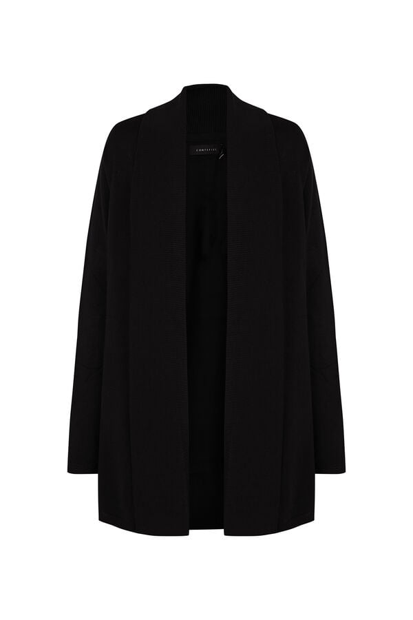 Cortefiel Chaqueta cuello chal Negro