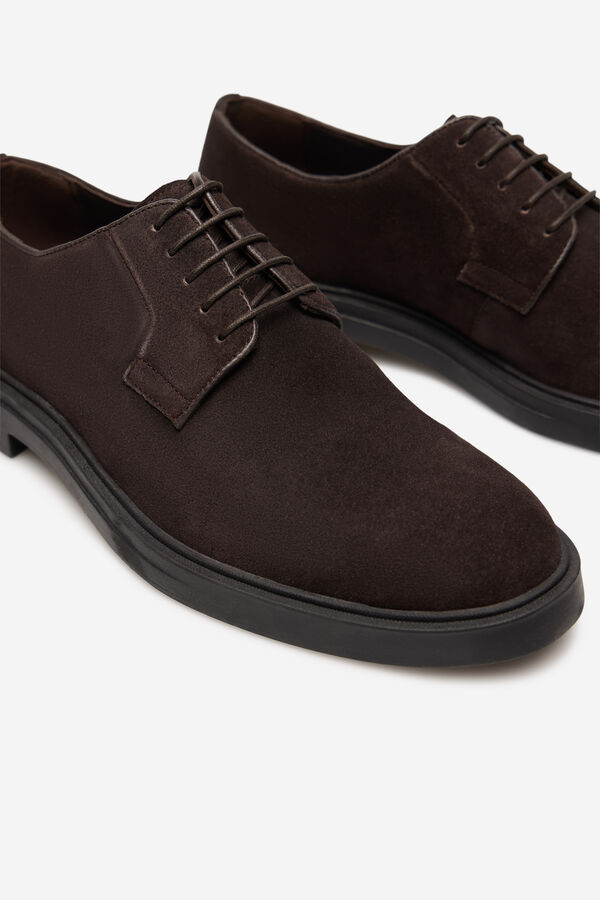 Cortefiel Lace-up trainers Dark brown