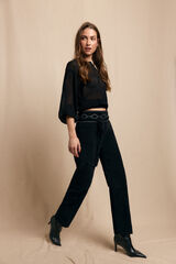 Slowlove Corduroy Cuts Pants Black