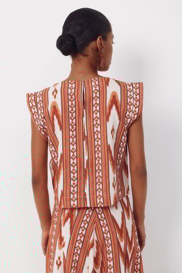 Cortefiel Printed top Printed red